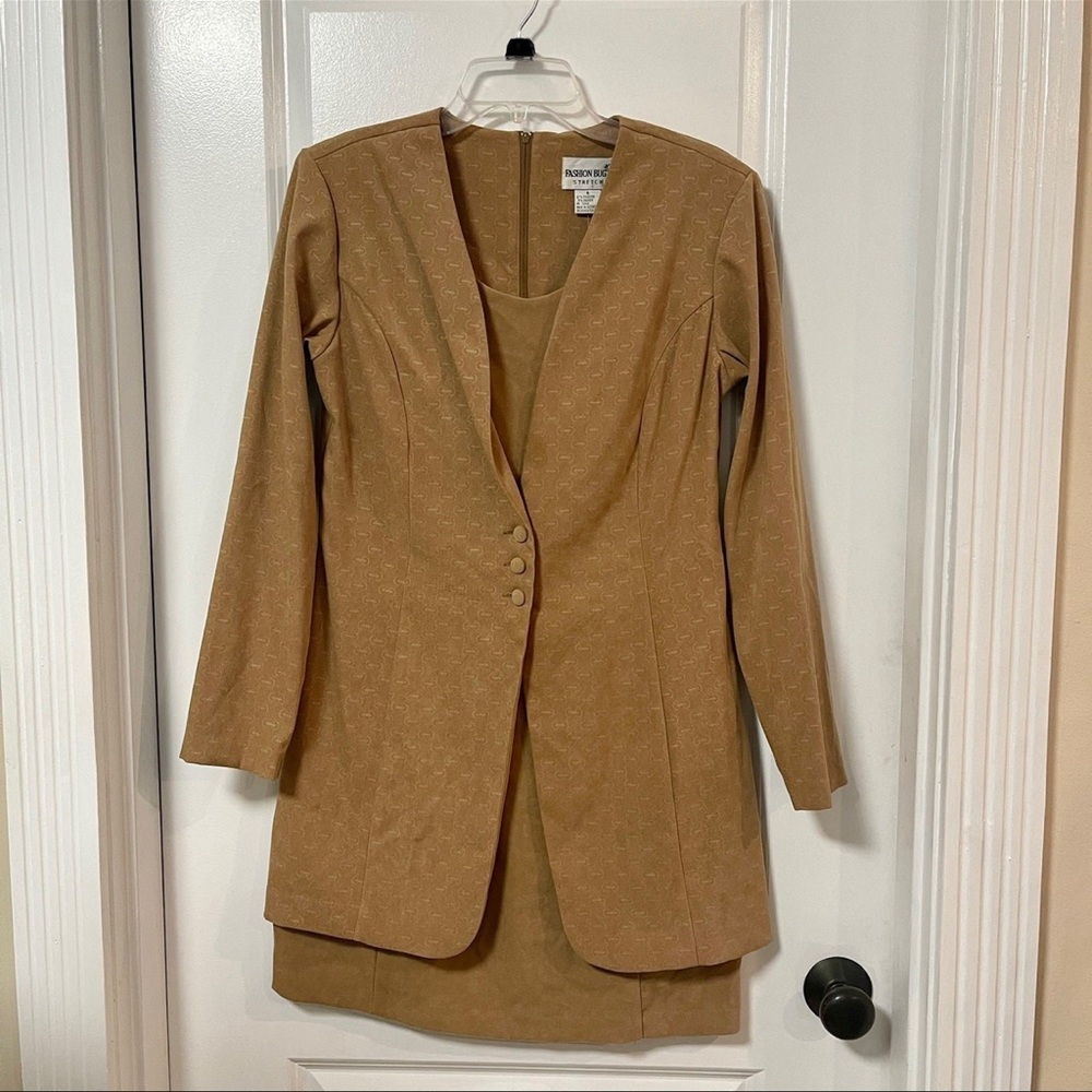 NWT Vintage Fashion Bug Camel Dress Attached Blazer Size 6